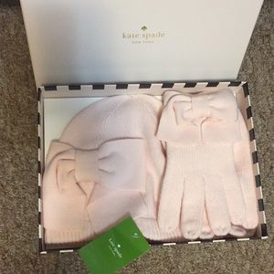 ♠️Kate Spade bow hat and gloves box set